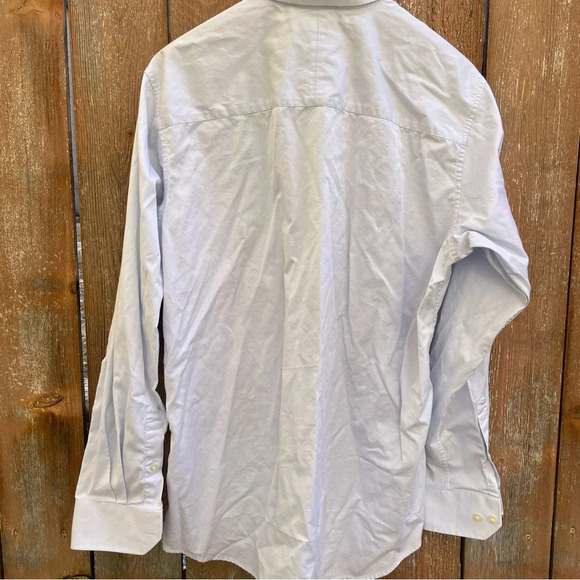 Murano Men’s Modern Comfort Pale Gray Button Down Dress Shirt Size Large - Picture 4 of 11